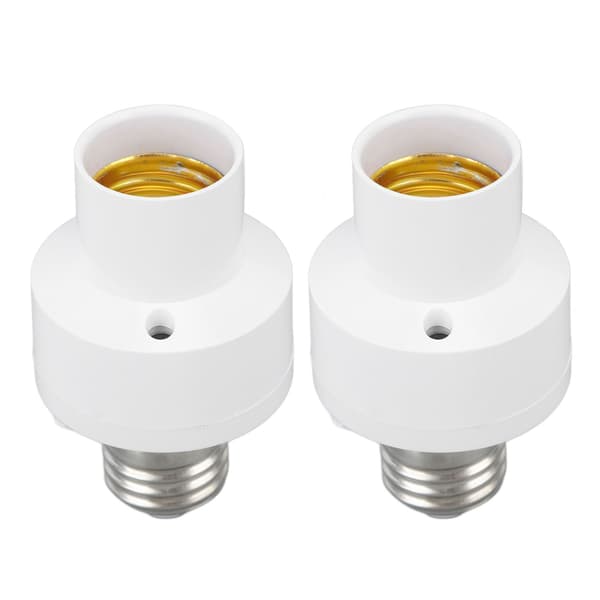 2 pcs Smart Light Socket Wireless Voice Control E27 Screw Port 100V-250V White