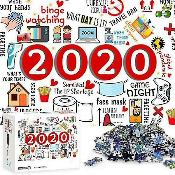 Pussel med 1000 bitar 2020 Jul-pussel för vuxna barn leksaker prydnad