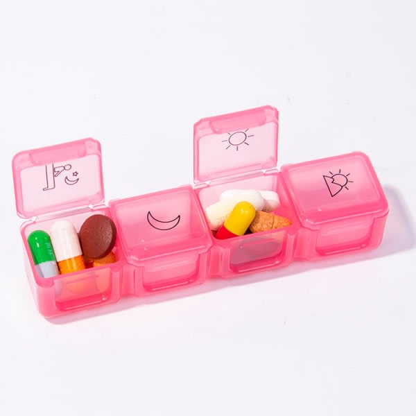 Pill Förvaringsbox Case 7 Day Organizer 28 Fack 4 Times Co