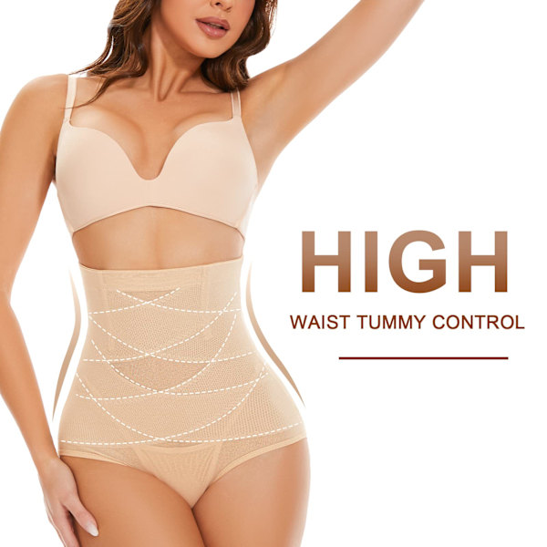 Högmidjade trosor med magkontroll, shapewear med hög midja för kvinnor, magkontroll, bekväma shapewear-trosor, S