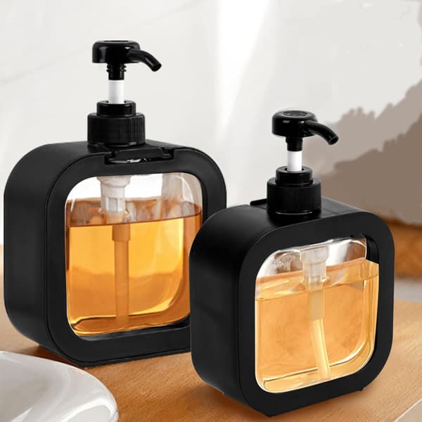Håndsæbedispenser 300 ml 500 ml med pumpe lille plastik opvaskesæbedispenser sort