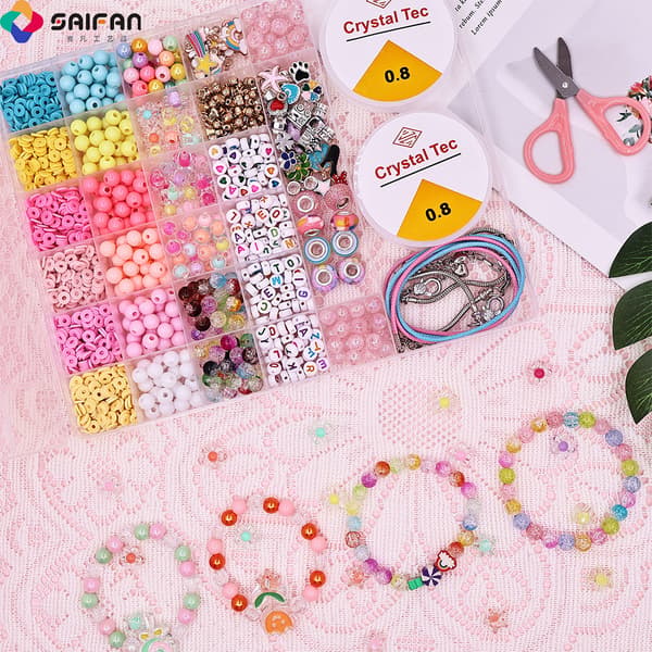 Makron Krystal Børneperle DIY Sæt Armbånd Perler Smykkesæt Approximately 1200pcs