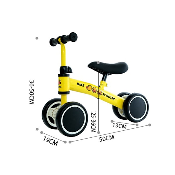 Balanscykel för barn 1-3 år, utan pedaler, 2 & 4 hjul för småbarn & yngre barn White