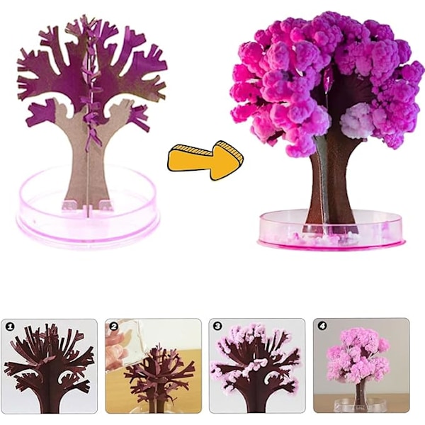 Magisk Juletre Voksende DIY Kit Kirsebærtre Krystall Dekorasjon Skrivebord Blomstrende Papirtre for Julebord Dekor Unik Hjemmespill Gave{F2}