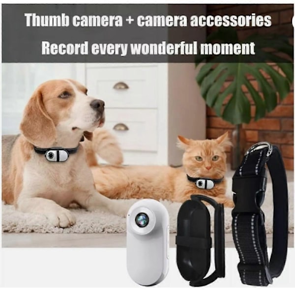 Catcam Pro, Kat Cam Pro 2.0, HD 1080p Videokamera Mini Halsbåndskamera - Perfekt Black