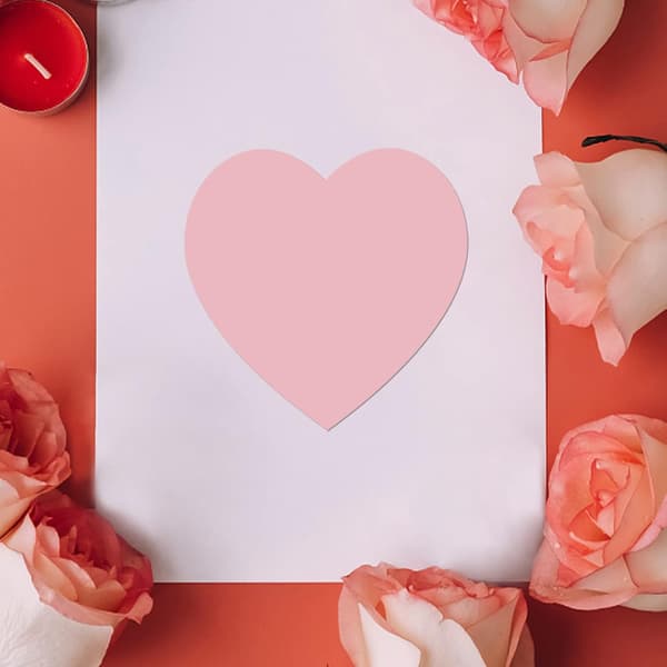 500-pak 1 tomme rosa hjerteformede klistremerker til Valentinsdag, konvolutter, esker, gavekort