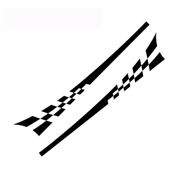 Parternet Flag Side Striber Mærkater Racing Lattice Grid Stripe Grafik Vandtætte Bildør Side Mærkater Dekorationer (Sort, 220*25cm)