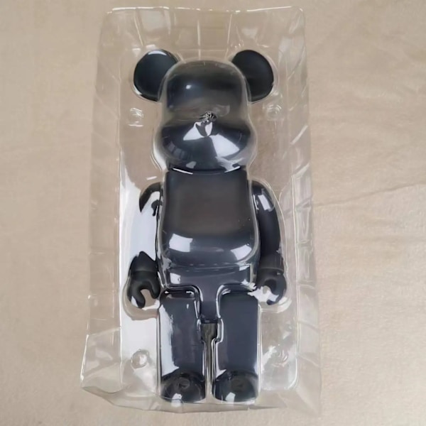 400% Högkvalitativ Svart Vit Björn Brick DIY Montering 28cm Galaxy Målning Björn 3D Modell Mini Brick Figur Leksaker WHITE