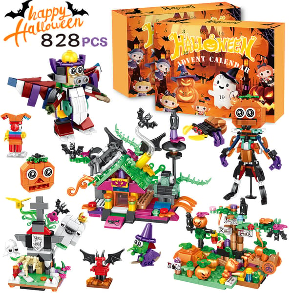 Halloween Byggklossar Leksak Klubba Pumpa Små Partiklar Monteringspresent ST-6
