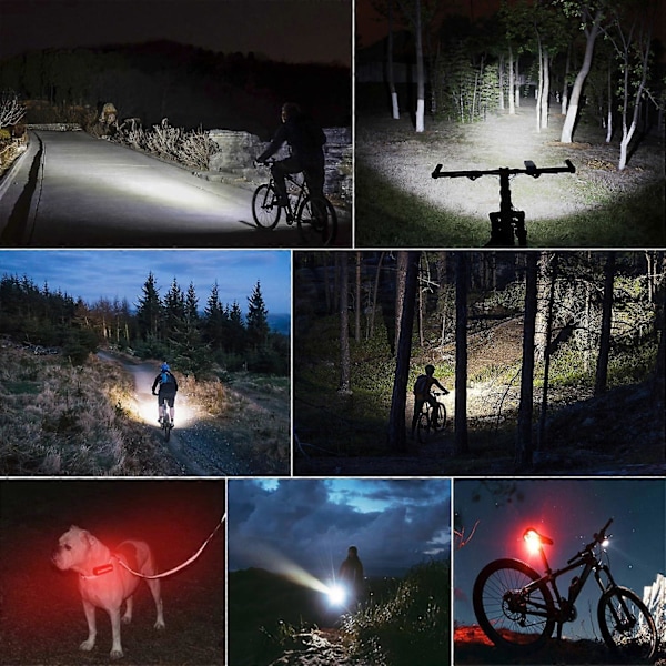 Polkupyörän etuvalot, 8000 lumenin superkirkas 8 LED 5200mAh USB ladattava, tehonäyttö ja 5 valaistustilaa, IPX5 vedenpitävä