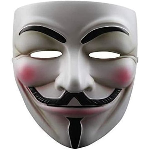 GrassVillage Anonym Halloween V for Vendetta Maske Sett - FEST, VERDENSBOKUKE/HALLOWEEN SETT 4 Pack- gold/silver/black/white