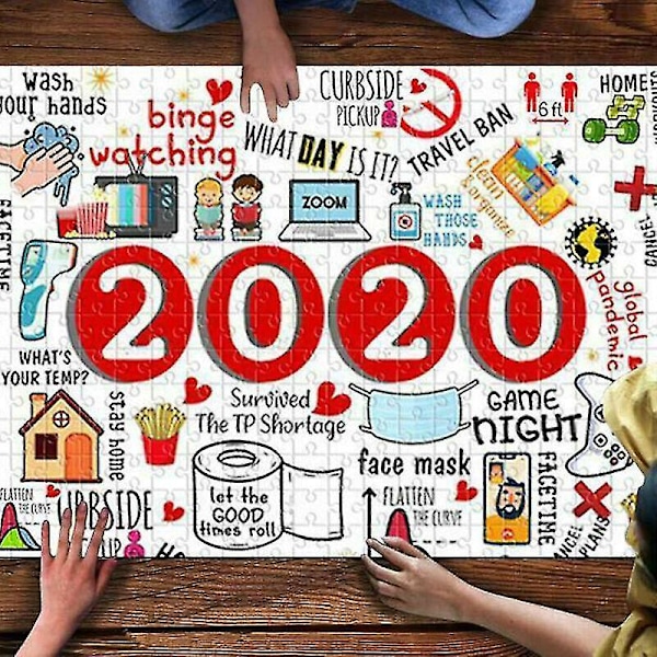 Pussel med 1000 bitar 2020 Jul-pussel för vuxna barn leksaker prydnad