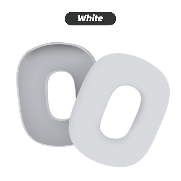 Fonken Ersättningssilikonöronkuddar för AirPods Max, Hörlurskuddar, Öronmuffar, Skyddsfodral, Headset-tillbehör white
