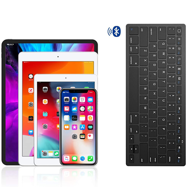 Trådløst tastatur, Bluetooth & USB-modtager, USB-C-stik,