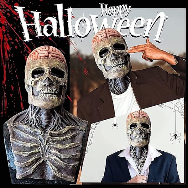 Halloween-kallo naamio, pelottava biokemiallinen naamio, lateksi luuranko naamio, pelottavat naamiot