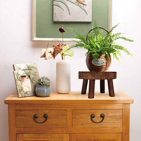 Tre pall, naturlig trepall, lav blomsterpall for