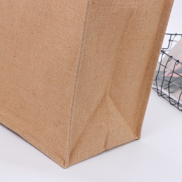 pc Tote Taske, Naturlig Jute Tote, Perfekt til Shopping, Picnic, Gaver, Rejser, Strand (S)