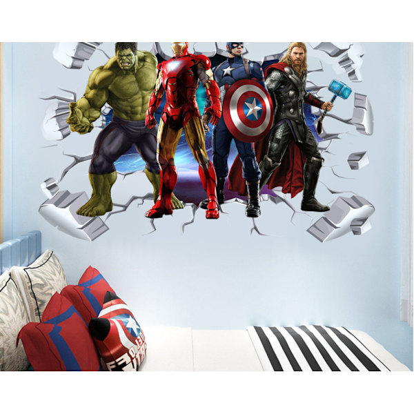 3D Avengers Vægdekoration Marvel Superhelt Tapet til Værelsesdekoration