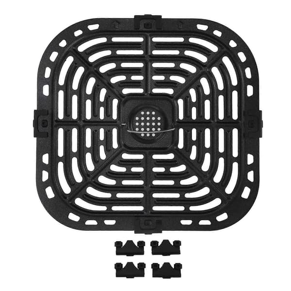 Firkantet 24x23cm Airfryer Erstatnings Grillpande 304 Rustfrit Stål Airfryer Erstatnings Crisper Plade