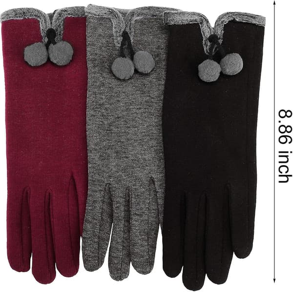 KZQ-3 Par Dame Vinterhandsker Varme Touch Screen Fleeceforede Vindtætte Handsker
