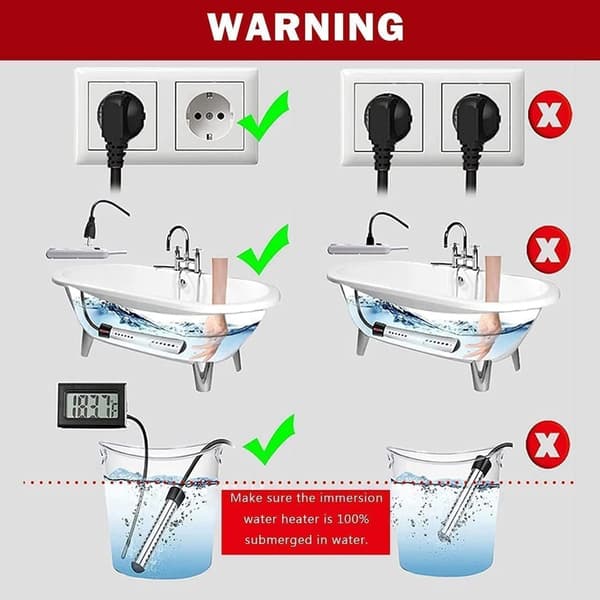 2500W Electric Bucket Heater with Automatic Shut-off Timer Water Heater for EU Plug