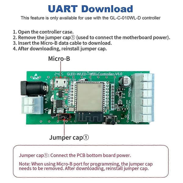 ESP32 WLED LED-kontroller med mikrofon UART Nedladdning Dynamiska ljuslägen för LED-strip lights