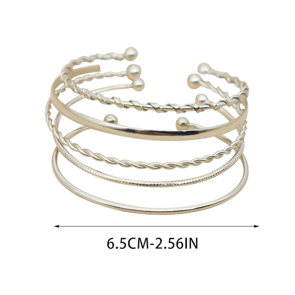 Armbånd 5 stk. Elegante Kvinder Sort Perle Hjerteformet Armbånd Armring Manchet Armbånd Smykkesæt Armbånd Armbånd