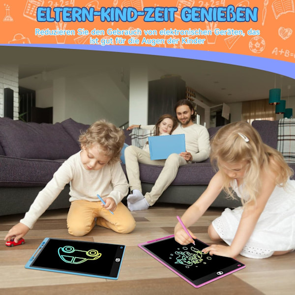 Färgglad LCD-skrivplatta, 30 cm ögonskyddande ritbord, resepresent{HH} Blue, Pink