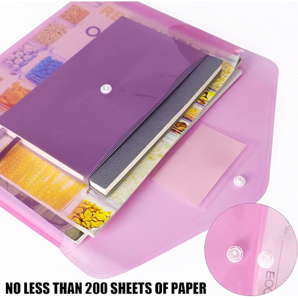 Dokumentfickor, plastficka med tryckknapp och etikett, A4,