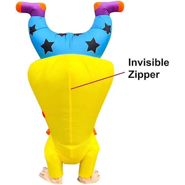 Uppblåsbar Dräkt Vuxen Clown Blås Upp Kostym Roliga Jokerdräkter för Halloween Cosplay Party Jul Jumpsuit