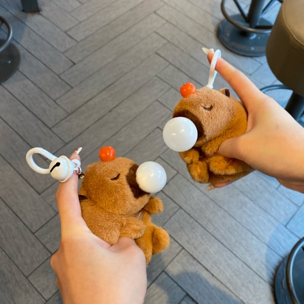 Kapibara Kupla Nukke Purista Hauska Nukke Pehmolelu Kapibara Riipus Vinkuva Opiskelijalahja 2 wagging tail capybara keychains