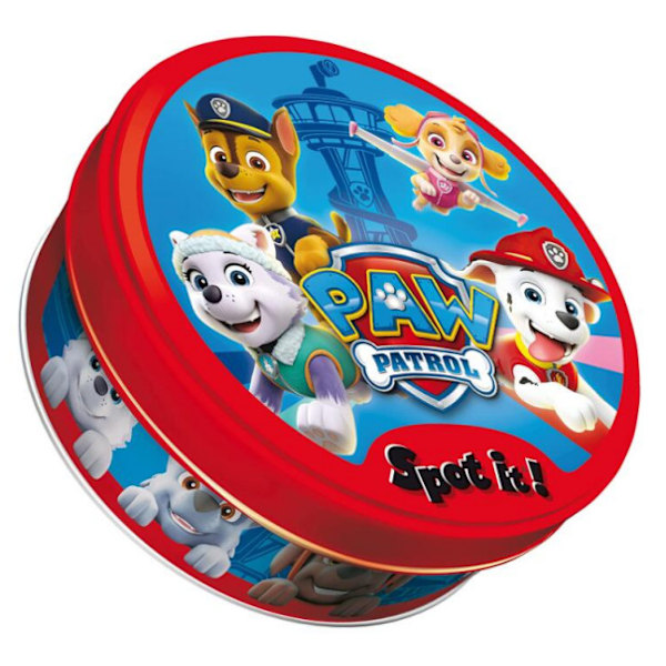 Dobble Spot It -korttipeli rautakotelossa, joululahja, vanhemman ja lapsen peli Paw patrol