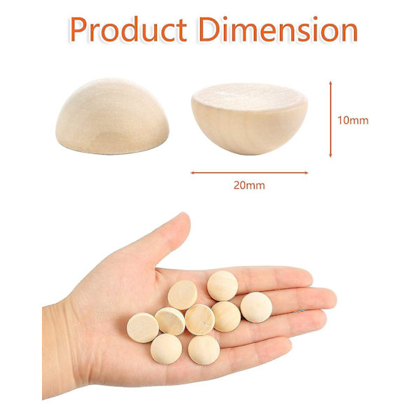 200 st Halva Träpärlor Naturliga Halva Träpärlor Obehandlade Delade Träpärlor För DIY-projekt Och Hantverksmaterial{hh}