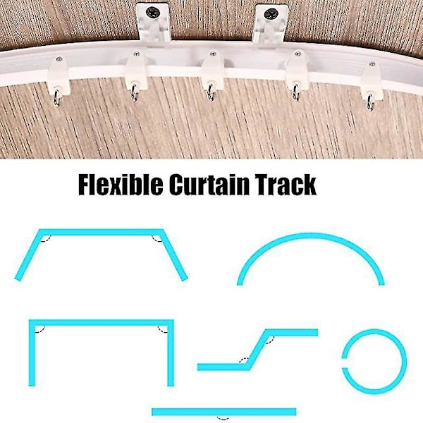 1-5 Meter Böjbar Takskena för Gardiner, Flexibel Takskena 2m