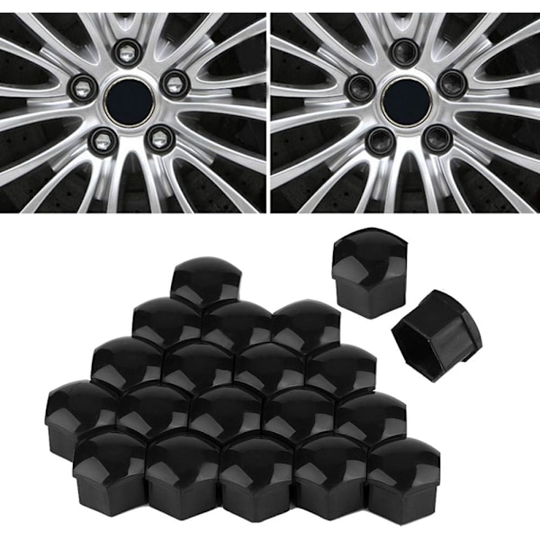 Pyöränmutterin suojakupu Renkaan pultin suojakupu (Musta), 20 kpl 17 mm Auto