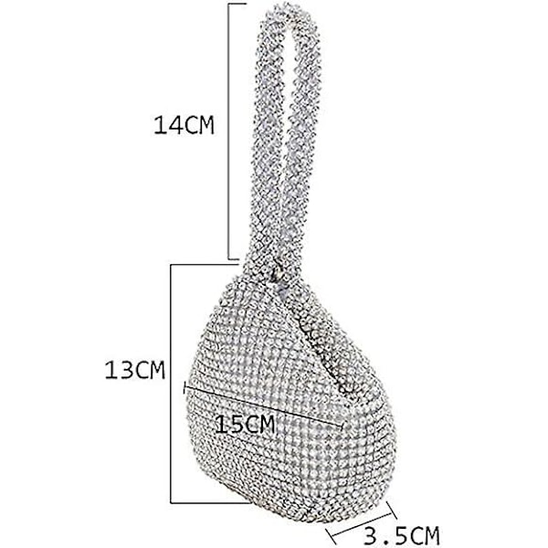 Dame Trekant Bling Glitter Håndtaske Krone Æske Clutch Aften Luksus Tasker Fest Galla