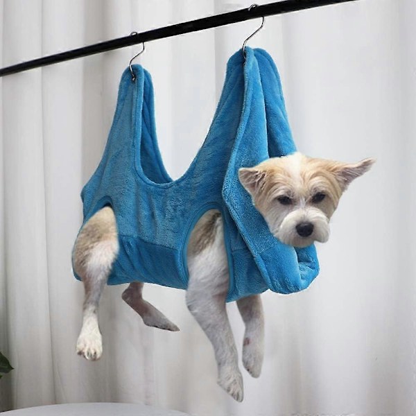 Kæledyrs Hængekøje Hund Kat Pleje Hængekøje Tilbehør Tasker Praktisk Brug Ved Badning Vask Negleklipning blå{HH} blue S