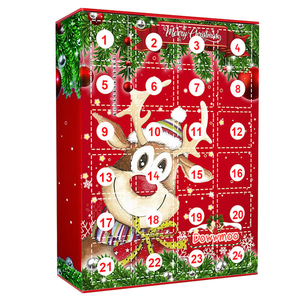 Julkalender presentförpackning med 24 julnyckelringar 1pc