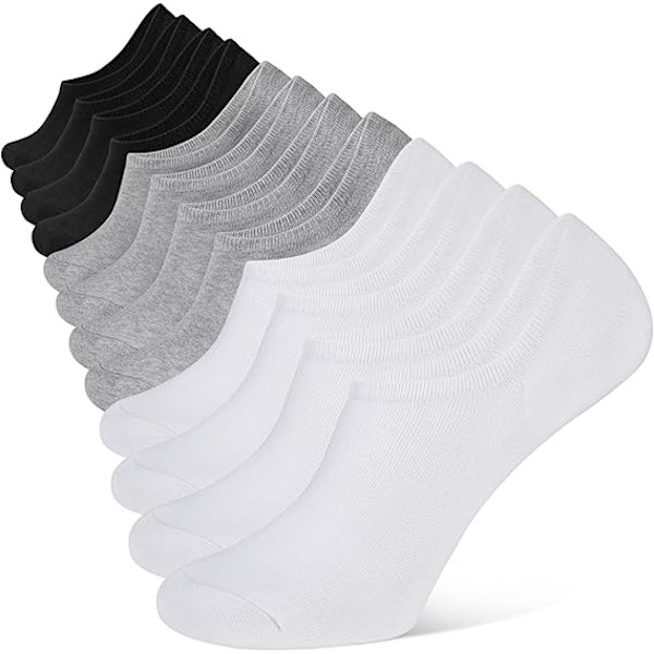 Men's No Show Trainer Socks (Sizes 36-42) Invisible Socks for Men Low Cut Cotton Socks Non Slip Silicone Stripes Men's Socks