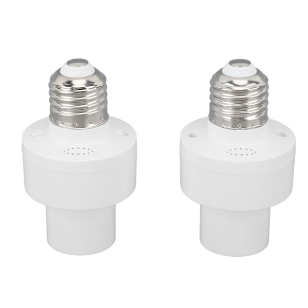 2 pcs Smart Light Socket Wireless Voice Control E27 Screw Port 100V-250V White