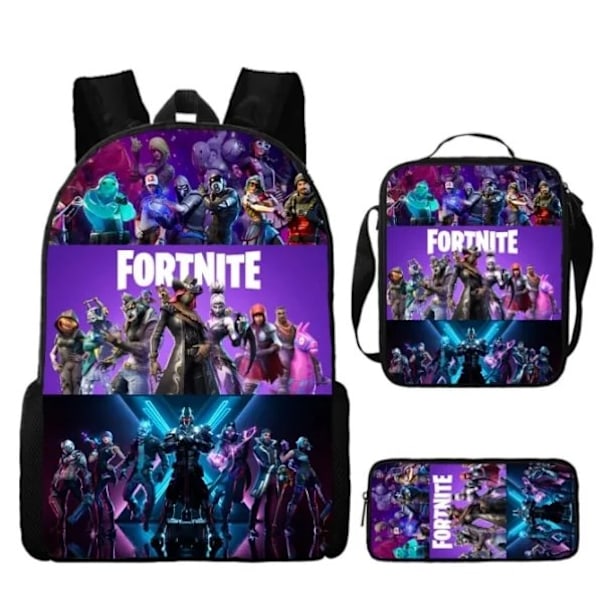 Fortnite Ryggsäck Stor Kapacitet Trefaldig Skolväska för Studenter