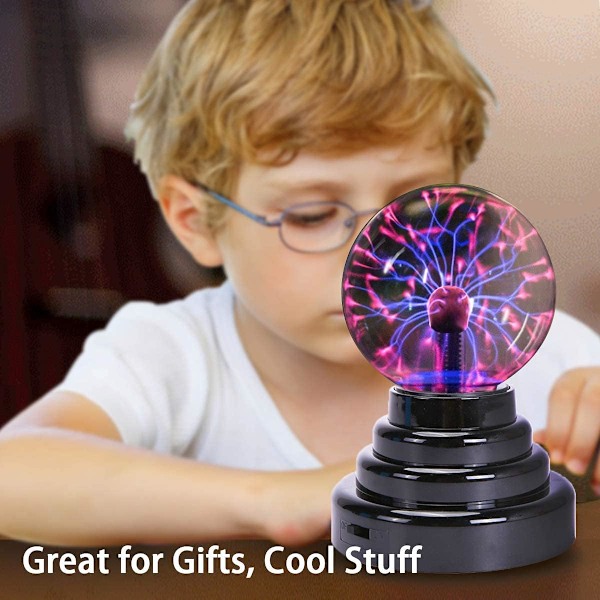 Plasma Ball/Lys/Lampe, Plasma Elektrisk Nebula Lys, Berøringsfølsom, Leker, for Fester, Dekorasjoner, Gave (3 tommer, USB