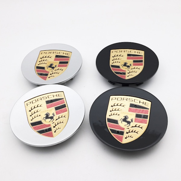 75MM 4-Pack Porsche Silver Navkapsel (Enkel)