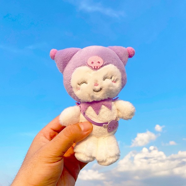 Tecknad Kuromi docka skolväska hänge docka plyschleksak par nyckelring väska hänge Plush Sanliou-Kulomi 11cm (with keychain)