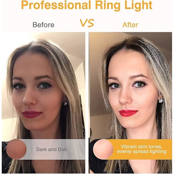 Kiinnitettävä rengasvalo, ladattava 60 LED selfie-rengasvalo puhelimelle, kannettavalle tietokoneelle, tabletille (3 mallia)