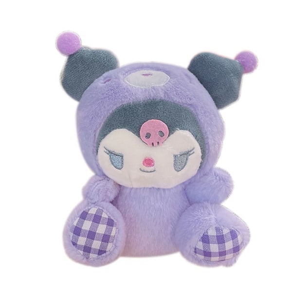 Tegneserie Kuromi dukke skoletaske vedhæng dukke plys legetøj par nøglering taske vedhæng Plush Smiling Stitch 11cm (with keychain)