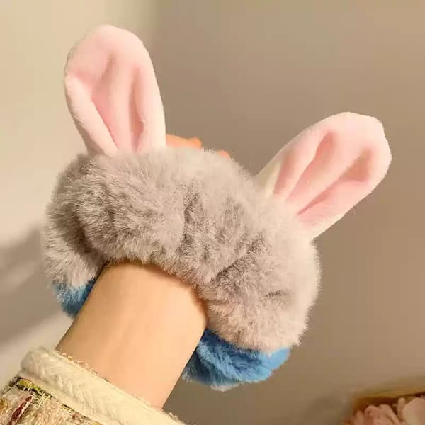 Søde Zootopia Hårelastikker - Judy & Nick i Blød Scrunchie | Trendy Hårtilbehør til Hverdagsbrug Nick Fox Two-tone Hair Tie