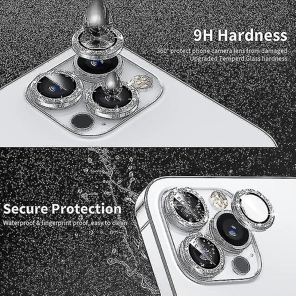 Linser til Iphone 14 13 Pro Max 12 11 Kameralinse Beskyttelsesglas Film Beskyttelse Diamant Sølv 12 eller 12Mini (2 stk){hh}