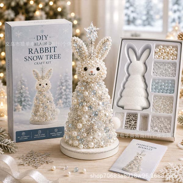 DIY-kit med pärlade julgranar – pysselset med djurtema för barn och vuxna Dachshund