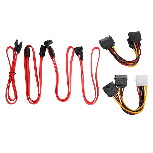 Dataöverföringskabelset 4-Pin IDE Strömkabel 15-Pin SATA Hane till Hona Hårddiskkabel Kit{hh]